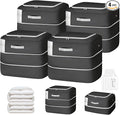 Comforter Storage Bag - 110L Large Capacity Blanket Storage Bags 2-Layer Ultra Space Saving Self Compression Organizer, Washable Compression Bags for Storage Comforter Blanket, 4-Pack, Black