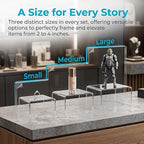 Hedume Set of 9 Clear Acrylic Display Risers for Figures, Buffets, Cupcakes and Jewelry Display Stands