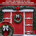MorningRo 4 Set Large Front Door Garland Hanger Heavy Duty Cast Iron 33 lb Door Garland Hanger Self Adhesive Hook No Nails Screws for Christmas Halloween Decorations(Black)