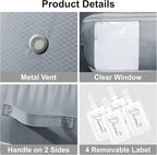 DIMJ Comforter Storage Bag - 110L Ultra Space Saving Self Compression Organize 4 Pack for Duvet, Pillow, Bedding, Blanket Storage Organizer Nylon Compression Bags