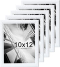 KTKDE 10x12 Picture Frame Set of 5,White Wooden frames, Vertical & Horizontal Wall Hanging for Wall or Tapletop Display,Studio Gallery Photo Frame for Photos, Posters & Art Prints