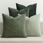 MIULEE Pack of 4 Couch Throw Pillow Covers 16x16 Inch Green Soft Decorative Chenille Pillow Covers Farmhouse Accent Cushion Covers for Boho Spring Home Decor Sofa Bedroom Living Room