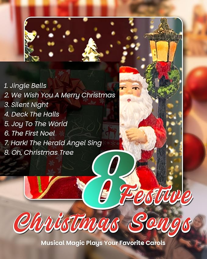 Large Christmas Snow Globes Light up Snowglobes Christmas Lantern with 8 Songs, 9.65" Red Boot Christmas Snow Globe for Kids Adults, 6H Timer & Dual Power, Lighted Christmas Decorations Indoor Gifts