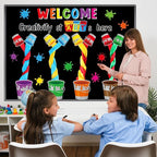 Epakh Painting Art Bulletin Board Set Painting Art DIY Classroom Decorations 3D Paper Cutouts for Back to School Preschool Elementary Summer Window Chalkboards Wall Door Decor