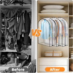 4 Pack Clear Garment Bags with Side Zipper, 60" Clothes Covers with 10" Gusset, Transparent Hanging Suit & Coat Covers for Closet Storage, Jackets, Dresses, Windbreakers