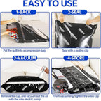 Extra Large Vacuum Storage Bags with Electric Pump, 6 Pack Vacuum Seal Bags for Clothing, Bedding, Pillow, Comforters, Blankets, Compression Bags Includes Portable Pump for Home Organization Storage