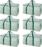 BALEINE 6-Pack Oversized Moving Bags with Reinforced Handles, Heavy-Duty Storage Tote for Clothes, Moving Supplies (Antique Folidage, 6-Pack)