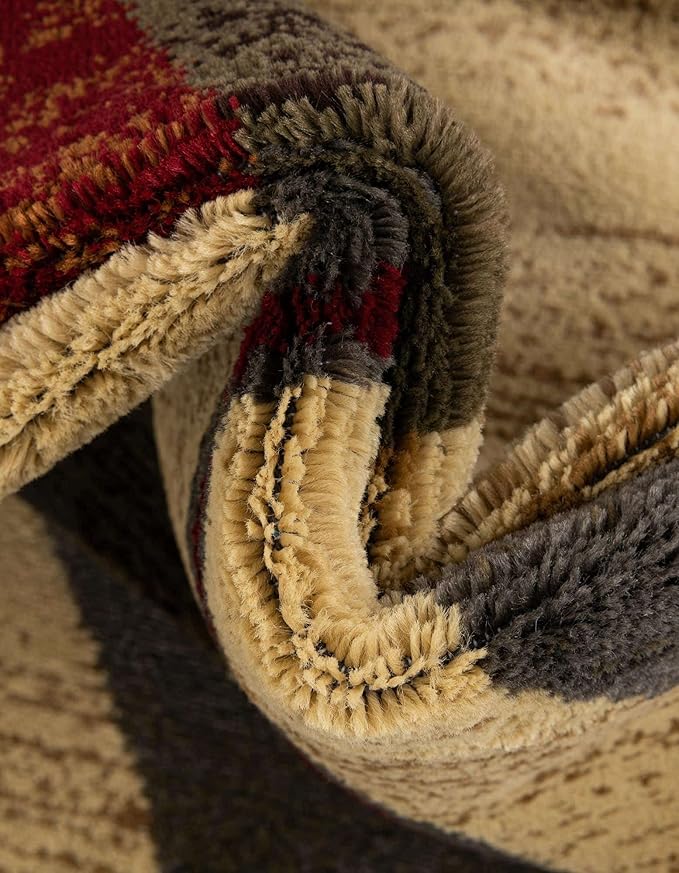Unique Loom Barista Collection Area Rug - Ngada (2' 7" x 4' 1" Hearth, Beige/Red)