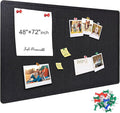 Large Bulletin Board - Foldable 72x48 Inches Cork Board Alternative with 20 Push Pins and 237 Pcs Glitter Letters, 6' x 4' Self-Adhesive Felt Bulletin Board for Wall, Home Office Decor
