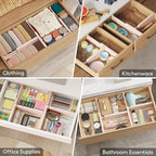 Lifewit 9 Pack Drawer Dividers 4" High 28-43.5cm/11-17" Adjustable Drawer Organizer for Clothes/Utensils, Expandable Drawer Separator in Dresser/Kitchen/Bedroom/Office Organization & Storage Pink