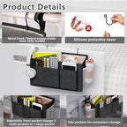 Edudif Bedside Caddy Bedside Organizer with Fixed Straps & Water Bottle Holder, Bunk Bed Caddy ideal for Home, Dorm, Hospital, Crib, Versatile Bedside Storage Solution