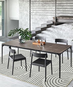 Lahome Abstract Washable Area Rug, 5x7 Rug for Bedroom Non-Slip Soft Living Room Rug, Ultra-Thin Modern Black and White Rug Throw Large Carpet for Dining Room (5'x7',Black)