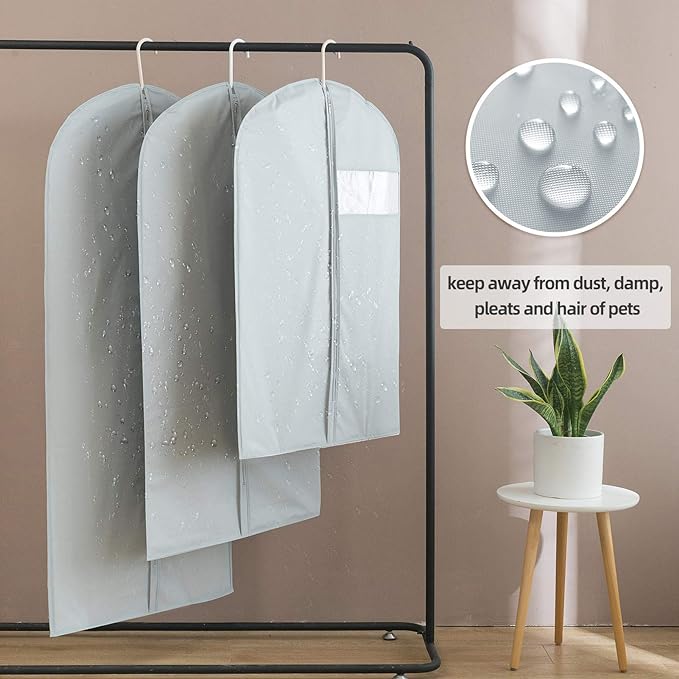 Dress Bags for Gowns Long, 65'' Long Dress Clear Garment Bag(Set of 4, 23.3'' X 65'')