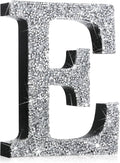 Qunclay 12'' Silver Crystal Diamond Bling Letters Crushed Diamond Decoration Wooden Glitter Letter with Screw and Hooks Rhinestone Gift for Wedding Y2k Mcbling Bedroom Wall Decor (Letter E)