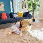 OLANLY 9x9 Machine Washable Large Area Rugs for Living Room, Bedroom, Soft Fluffy Shaggy Bedside Rug, Indoor Floor Carpet for Kids Girls and Boys, Dorms, Nursery, Home Decor Aesthetic, Beige