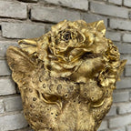 GUSFREUD Gold Animal Heads Sculptures Wall Art - Resin Faux Leopard for Home Wall Decor, Leopard Wall Hanging Decoration for Living Room, Bedroom & Kitchen, Unique Gift Idea