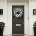 Sggvecsy Spring Wreaths for Front Door 22 Inch Artificial Blue Purple Daisy Wreath Floral Summer Wreaths with Lavender Wild Flower Greenery Leaves for Farmhouse Home Wall Indoor Outdoor Window Decor