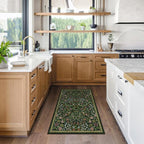 Moynesa Floral Kitchen Rug, 2x3 Washable Rugs Green Non Slip Boho Bathroom Rug, Soft Small Area Rug Indoor Door Mat, Ultra Thin Botanical Throw Rugs for Entryway Bedroom, Green
