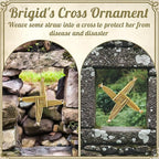 Bucherry St. Brigid's Wall Cross Decor Irish Gift Cross with History Card for Irish Blessing Gift for Celtic Imbolc Decor(Classic Style,5 in,Green)