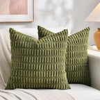 Fancy Homi 4 Packs Decorative Throw Pillow Covers for Living Room Couch Bed, Modern Farmhouse Boho Home Décor Accent Cushion Case, 22" x 22", Moss Green