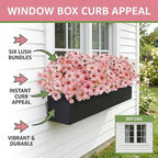 MACTING Artificial Flowers for Outdoors 12 Bundles Fake Flowers UV Resistant Faux Plastic Plants No Fade for Hanging Planters Window Patio Porch Garden Home Indoor Outside Decorations,Pink