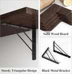 Love-KANKEI Corner Shelf Wall Mounted Set of 4, Floating Wall Shelves for Storage, Rustic Wood Hanging Shelves for Bathroom Kitchen Bedroom Living Room Display, Dark Brown
