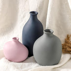 Ceramic Vase Set of 3,Decorative Vases Home Decor, Small Modern Boho Rustic Farmhouse Pottery Vases for Pampas Grass Dried Fresh Flowers,Bedroom,Living Room,Bookshelf, Mantel，Centerpiece Table Decor