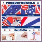 Epakh 4th of July Bulletin Board Decorations Set DIY Patriotic Fireworks Cutouts with Red Blue Crepe Paper Rolls, Independence Day Classroom Decor for Door Wall Summer School Home Supplies