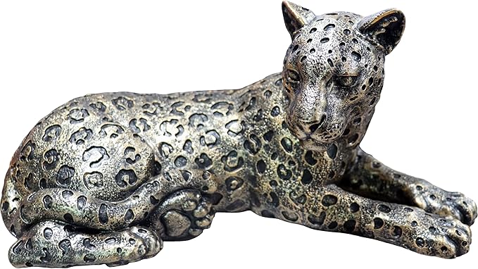 Cheetah Statue Home Decor Sculpture, Sitting Cheetah Desktop Ornament,Handmade with Resin,Office countertop Decoration,Suitable for Living Room, Dining Table, Bedroom