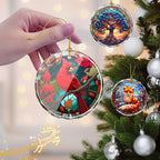 Cardinal Stained Glass Ornament - Christmas Tree Decorations, Cardinal Ornaments for Christmas Tree, Gift Exchange