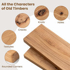 Floating Shelves for Wall, 30"Wx8"D Rustic Solid Elm Wood Floating Shelves Wall Mounted, Round Edge Wall Shelves with Invisible Bracket for Living Room Bathroom Bedroom Kitchen, Set of 2, Natural