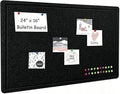 Cork Board Alternative, Decorative Foldable Felt Bulletin Board 24 * 16 Inches, Alternative Photo Board Self-Adhesive Vision Board, Decorative Pin Board (Rectangle Black)