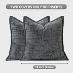 HPUK Fall Chenille Soft Throw Pillow Covers 18x18 Set of 2, Accent Cushion Covers for Living Room, Bedroom, Decorative Solid Color Pillow Covers for Couch, Sofa, Chair, Dark Grey