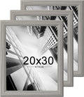 KTKDE Studio Gallery 20X30in Select picture Frame Set of 3, Grey Wooden frames Display Poster, Posters & Art Prints for Artwork Wall Vertical or Horizontal Display best gift