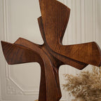 BGCarvedGrace Wooden Wall Cross Decor, Handcrafted Retro Religious Hanging Cross, Christian Home Wall Art Decoration(10 Inch)