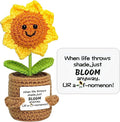 Crochet Sunflower Teacher Gifts for Women Men, Emotional Support Teacher Appreciation Gift for Best Friend Sister and Coworker, Cool Birthday Gift for Teens Girls Boys, Encouragement Gifts for Women