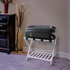 Casual Home Shelf-White Luggage Rack, 26.75" Wide