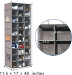 coastal rose Hanging Shoe Organizer, 30 Sections Hanging Shoe Organizer for Closet with 6 Mesh Pockets, Space Saving Hanging Shoe Rack, Grey Closet Shoe Organizer