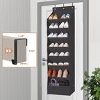 STORAGE MANIAC Over the Door Shoe Organizer Heavy-Duty Large Deep Pocket Hanging Shoe Organizer Shoe Rack Door Closet Shoe Organizer for Wall, Dorm & Narrow Door Storage Shoe Holder Black, 2 Pack