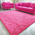 OLANLY 5x8 Machine Washable Large Area Rugs for Living Room, Bedroom, Soft Fluffy Shaggy Bedside Rug, Indoor Floor Carpet for Kids Girls and Boys, Dorms, Nursery, Home Decor Aesthetic, Hot Pink