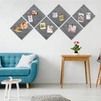 AKTOP Cork Bulletin Board 12x12, 1/2" Thick Felt Cork Board Tiles 12 Pack, Small Square Pin Board for Wall, Self Adhesive Corkboards with 120 Push Pin Wood Clips for School, Home & Office, Grey