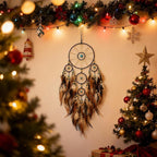 Urdeoms Large Black Dream Catchers for Bedroom Adult Merkaba Turquoise Boho Dream Catcher Wall Decor for Boys Teen Room Decor Dorm Living Room Hanging Decoration Festival Gifts(NO.32)