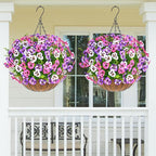 MARTINE MALL 12 Bundles Look Real Artificial Flowers for Outdoors, Realistic Fake Outdoor Flowers, UV Resistant Silk Pansy Flower for Outside Faux Flower Plant for Outdoor Porch Yard, Three Mix Colors