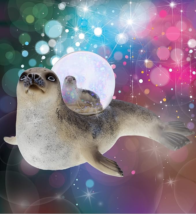 CoTa Global Seal Snow Globe - Sparkly Water Globe Figurine with Sparkling Glitter, Collectible Novelty Ornament for Home Decor, for Birthdays, Christmas, and Valentine's Day - 45mm