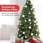 Prextex 36 Piece White Christmas Ornaments and Balls - White Ornament Set with 3 Sizes and 6 Styles - Shatterproof Christmas Ornaments for Tree, Wreath, and Holiday Decor for Indoor or Outdoor Display