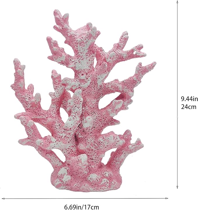Etlemonde Beach Coastal Decor Coral Reef Home Decor Coral Statue Sculpture Home,Desk,Bathroom,Desktop Shelf Statue,Marine Themed Gifts (Pink Coral)