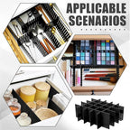 Blosssound 15 Pcs 5.12 Tall Drawer Divider Adjustable Drawer Organizer DIY Ultra Deep Storage Organizer Separator with Fixed Buckle for Underwear Socks Dormitory Office Kitchen Bedroom(Black)
