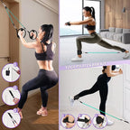 Portable Pilates Bar Kit with Resistance Bands for Men and Women - 3 Set Exercise Resistance Bands - Multifunctional Home Gym - Supports Full-Body Workouts – with Fitness Poster and Video