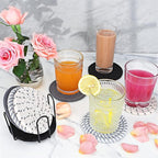 Coasters for Drinks, Coasters Set of 4 - Color, 8 Pack Coaster Set, Absorbent Coaster with Holder, Coffee Table Decor, Living Room Decor, Home Decor Living Room