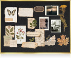 Linen Bulletin Board 36" x 24", Black Fabric Pin Board with Gold Aluminum Frame, Decorative Vision Board for Home Office, Bedroom & Dorm Wall Decor, Includes 10 Push Pins